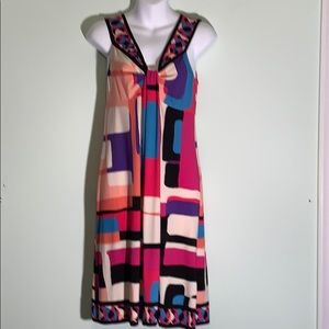 Donna Morgan Retro Style Multi Colored Dress